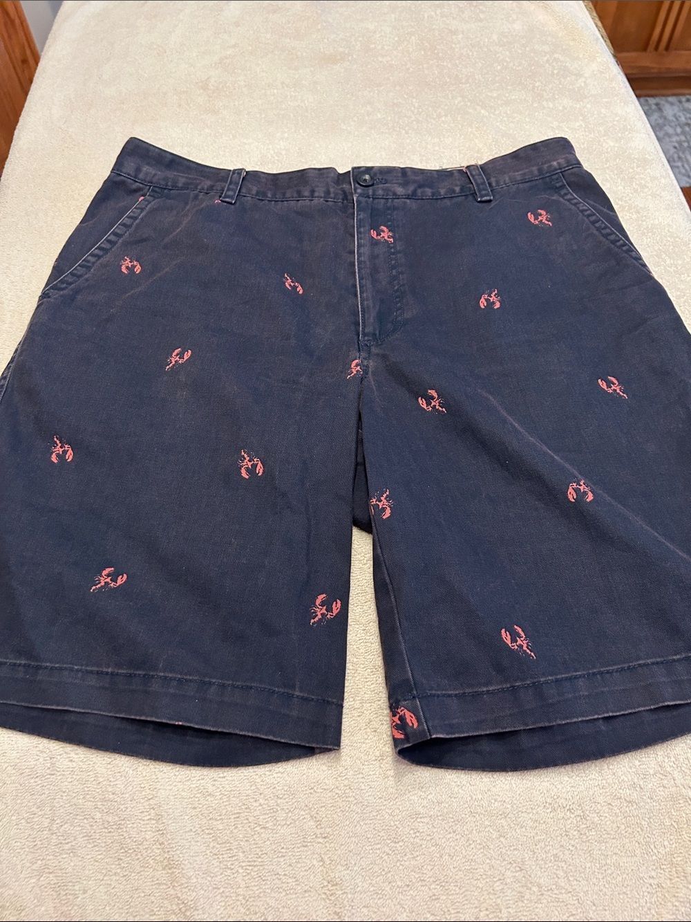 Izod Navy Shorts with Red Lobster Embroidery